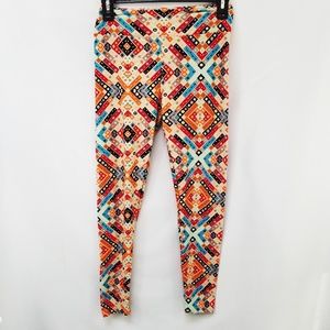 Lularoe Multi-Colored Aztec Print Leggings OS